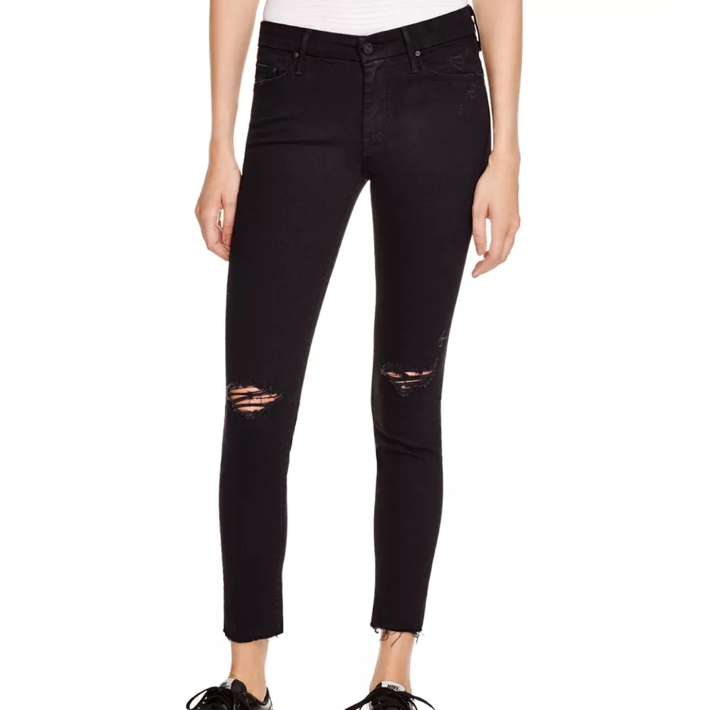 Mother the looker ankle fray denim